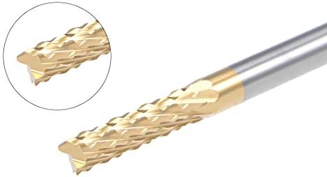 uxcell 10Pcs 3mm Titanium Coat Carbide End Mill Engraving Milling Cutter CNC Router Bits for PCB Machine, 1/8" Shank