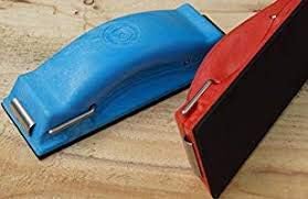 Time Shaver Tools Preppin’ Weapon Ergonomic Sanding Block, for Wet and Dry Sanding! Easy to Load, Plain Paper Sander! Red And Blue (2 Pack)