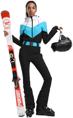 GSOU SNOW Womens Ski Suit One Piece Jumpsuit Snow Jacket Waterproof