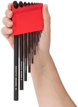 TEKTON Flat End Hex L-Key Set, 10-Piece | KLX91204 | (1.3 - 10 mm, Common Sizes), Manganese Phosphate Finish, Holder