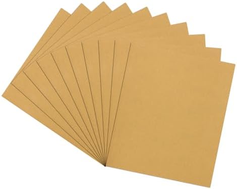 10 Pcs 220 Grit Sandpaper 9 x 11 Inch Sand Paper Alumina Gold