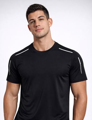 Liberty Imports 5 Pack Men's Active Quick Dry Crew Neck T Shirts
