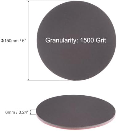 uxcell 6pcs 1500 Grit Sanding Sponge 6 Inch Hook and Loop Sponge Sanding Disc Wet/Dry for Car Wood Drywall Metal