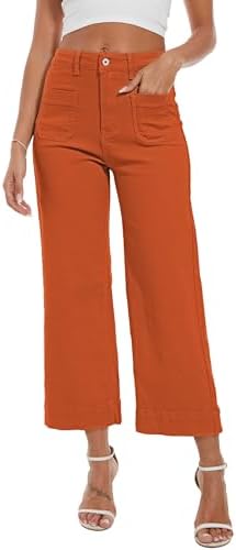 Wide Leg Jeans for Women Trendy High Waisted Flare Jeans Cropped Pants Stretchy Baggy