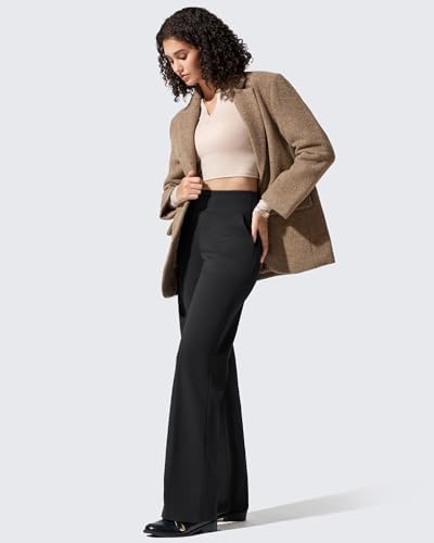 G4Free EverGoing Fleece Lined Wide Leg Pants for Women Dressy Work Casual