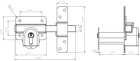 GateMate Long Throw Gate Lock, Euro Profile Keyed Both Sides Gate Lock for Sheds, Gates & Garage Doors, 316 Stainless Steel, For Wooden Gates & Doors Up to 2 ¾” Thick, Black, 5 Keys