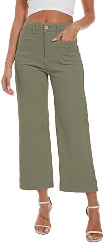 Wide Leg Jeans for Women Trendy High Waisted Flare Jeans Cropped Pants Stretchy Baggy