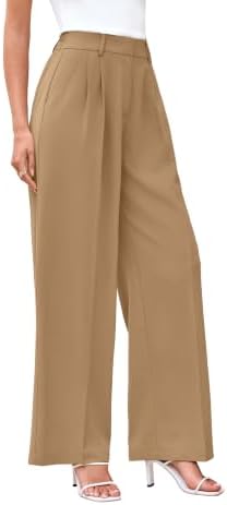 KICZOY Women Casual Wide Leg Dress Pants High Waist Lightweight Flowy Pants