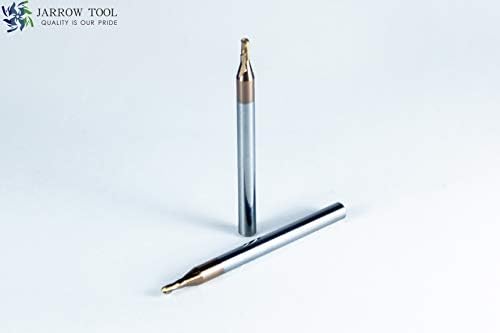 Carbide Ball Nose End Mill for CNC Machine Milling Tools, for Alloy Steels/Hardened Metals - 2 Flute - 55HRC TiAlN Coated (5Pcs, 1/16)