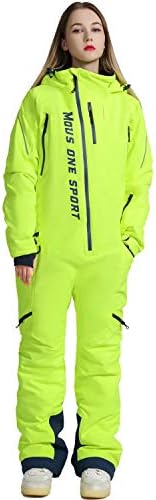 Women One Pieces Ski Suits Waterproof Warm Insulated Ski Jumpsuit Removable Hood Snowsuit for Snow Sport