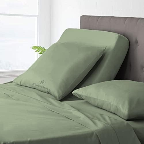 JS Sanders Collection Split Head Sheet Set Cal. King Size,Moss