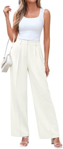 KICZOY Women Casual Wide Leg Dress Pants High Waist Lightweight Flowy Pants