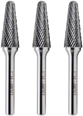 LU&MN SL-4 Tungsten Carbide Burr, 1/2" × 1-1/8” Head, 1/4" Shank, 3 PCS