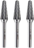 LU&MN SL-4 Tungsten Carbide Burr, 1/2" × 1-1/8” Head, 1/4" Shank, 3 PCS