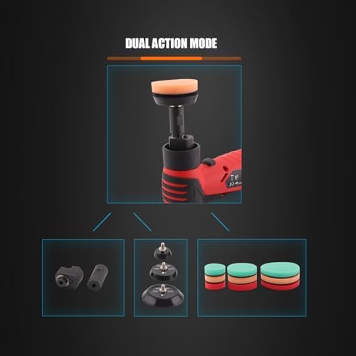 Mini Oribtal Polisher Variable Speed Car Polisher 12V Car Detailing Machine, Rechargeable Batteries, Polisher for Car Detailing Polishing Cleaning
