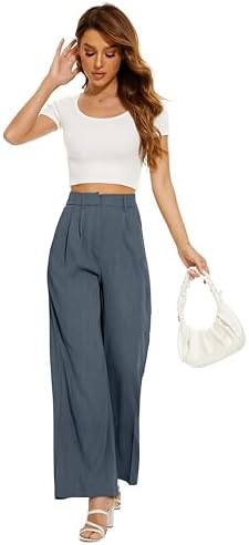FUNYYZO Wide Leg Dress Pants for Women Work Slacks Business Casual Outfits