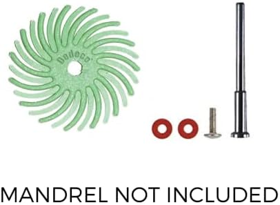 Dedeco Sunburst Radial Bristle Discs 48-Pack - 5/8" Curved - Light Green 14000 Grit (Ultra-Fine, 1 Micron) - Aluminum Oxide for Polishing & Finishing