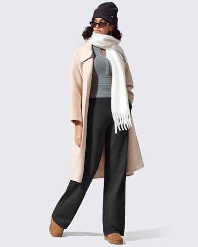 G4Free EverGoing Fleece Lined Wide Leg Pants for Women Dressy Work Casual