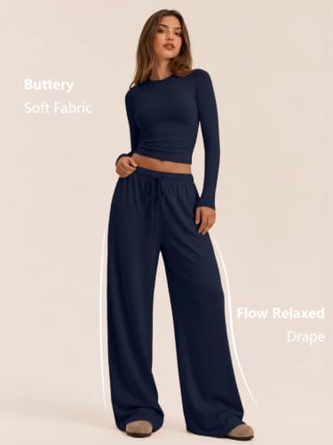 Trendy Queen Women's 2 Piece 2026 Fall Fashion Lounge Set with Pockets