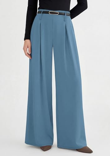 PRETTYGARDEN Womens Wide Leg Dress Pants Flowy Trousers