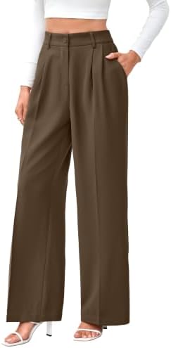 FUNYYZO Wide Leg Dress Pants for Women Work Slacks Business Casual Outfits
