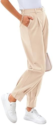 CFLONGE Womens Ankle Work Pants Trousers Casual Slacks