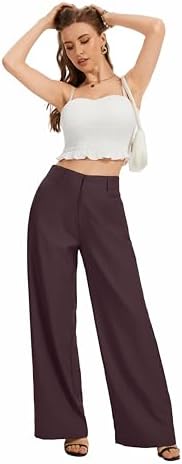 FUNYYZO Wide Leg Dress Pants for Women Work Slacks Business Casual Outfits