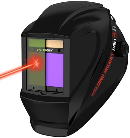 TRQWH Laser Auto Darkening Welding Helmet OD10+ 190nm-450nm&900nm-1100nm Large Viewing Laser Safety Helmet Protective Mask Eye Protection for Laser Welding/Laser Cutting/Laser Cleaning/Laser Marking