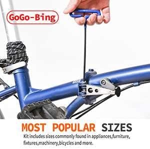 GogoBing Cushion Grip Hex T-Key Allen Wrench Metric Set- 8pc set Metric Sizes 2.5mm, 3mm, 3.5mm, 4mm, 4.5mm, 5mm, 5.5mm, 6mm, Blue.
