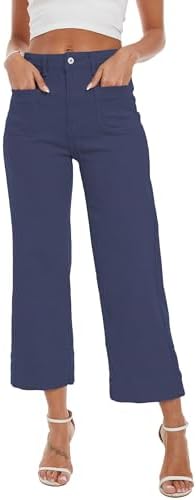 Wide Leg Jeans for Women Trendy High Waisted Flare Jeans Cropped Pants Stretchy Baggy