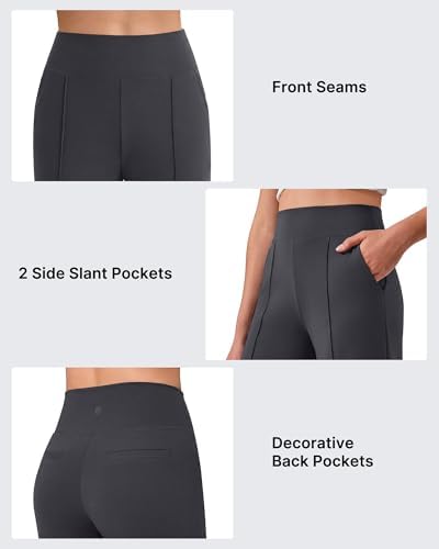 G4Free EverGoing Wide Leg Yoga Pants for Women Front Seam with Pockets
