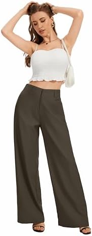 FUNYYZO Wide Leg Dress Pants for Women Work Slacks Business Casual Outfits