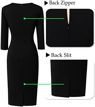 VFSHOW Womens Work Business Office Zipper Up Slim Bodycon Sheath Dress