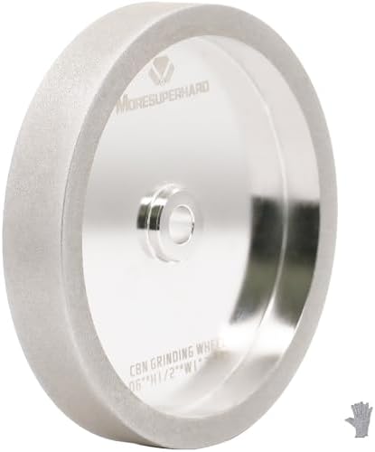 CBN Grinding Wheel 6 Inch 320 Grit, 1" Wide, 1/2" Arbor, for HSS Tools, Lathe Chisels & Woodturning Tools, Fits 6-Inch Bench Grinders(320 Grit)