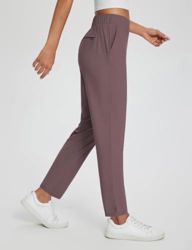 baleaf Womens Business Casual Pants Stretch Travel Pants On Airport with Zipper Pockets Dressy Slacks Golf Work Pull on