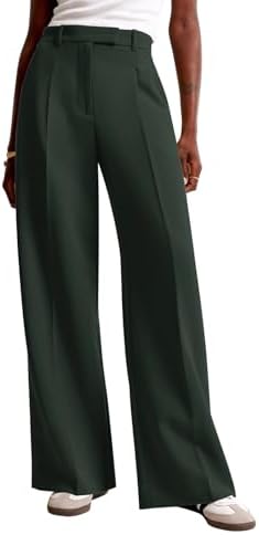 NIMIN Women Wide Leg Work Pants High Waisted Dress Trousers with Pockets