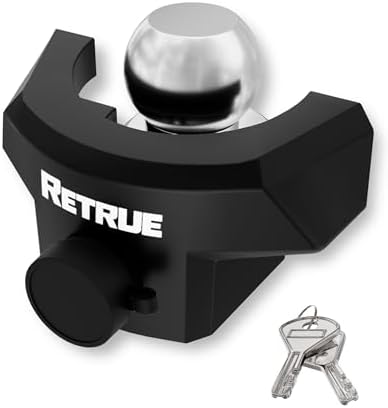 RETRUE Heavy Duty Trailer Lock for 2 5/16" Ball Hitch Coupler, Black