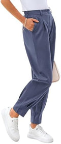CFLONGE Womens Ankle Work Pants Trousers Casual Slacks