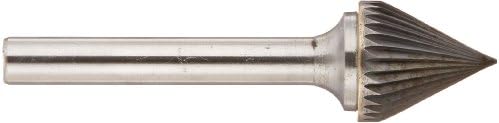 Drill America SJ-6 Carbide Burr/Rotary File 60 Degree Included Angle Double Cut for Die Grinder 5/8" Dia. x 9/16" Cut Length with 1/4" Shank and 2-3/16" Overall Length, DUL Series
