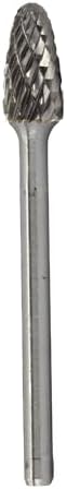 Drill America SF-81 Carbide Burr/Rotary File Tree Radius End Double Cut for Die Grinder 3/16" Dia. x 1/2" Cut Length with 3/16" Shank and 2" Overall Length, DUL Series