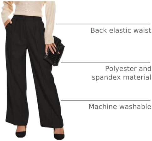FUNYYZO Wide Leg Dress Pants for Women Work Slacks Business Casual Outfits