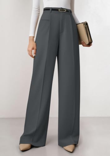PRETTYGARDEN Women's Tailored Wide Leg Work Dress Pants
