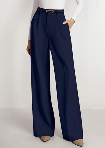 PRETTYGARDEN Women's Tailored Wide Leg Work Dress Pants