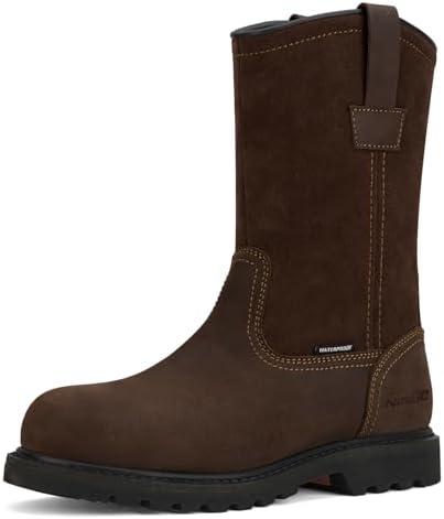 HISEA NINGO Steel Toe Work Boots for Men, Waterproof Wellington Boots