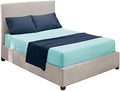 Nestl Cal King Sheets Set - 4 Piece California King Sheets, Extra Soft, Double Brushed Bedding for Cal King Size, 2 Tone Aqua/Navy Set, Aqua Fitted Sheet, Navy Flat Sheet, Navy Pillow Case