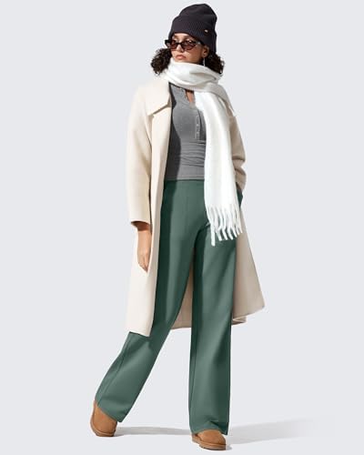 G4Free EverGoing Fleece Lined Wide Leg Pants for Women Dressy Work Casual
