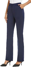iChosy Women's Stretch Straight Leg Dress Work Pants Business Casual Slacks