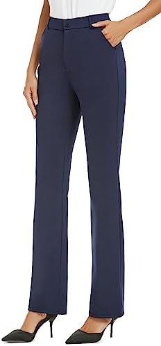 iChosy Women's Stretch Straight Leg Dress Work Pants Business Casual Slacks