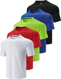 Liberty Imports 5 Pack Men's Active Quick Dry Crew Neck T Shirts