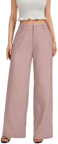 FUNYYZO Wide Leg Dress Pants for Women Work Slacks Business Casual Outfits